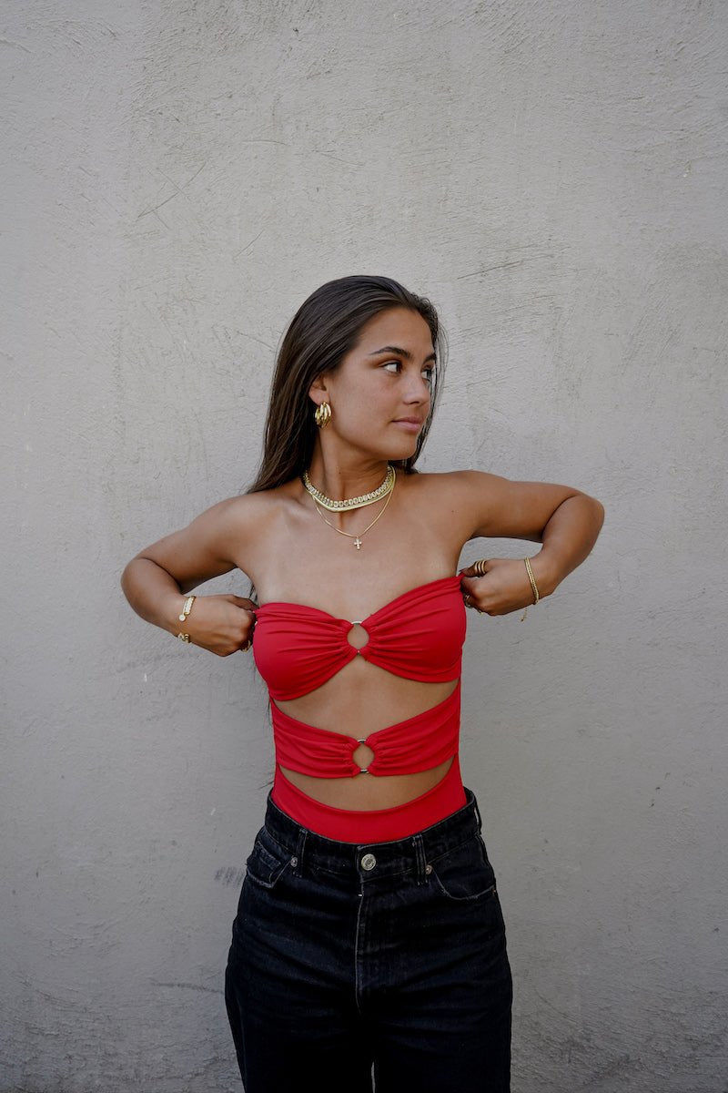 Luciana Bodysuit Red