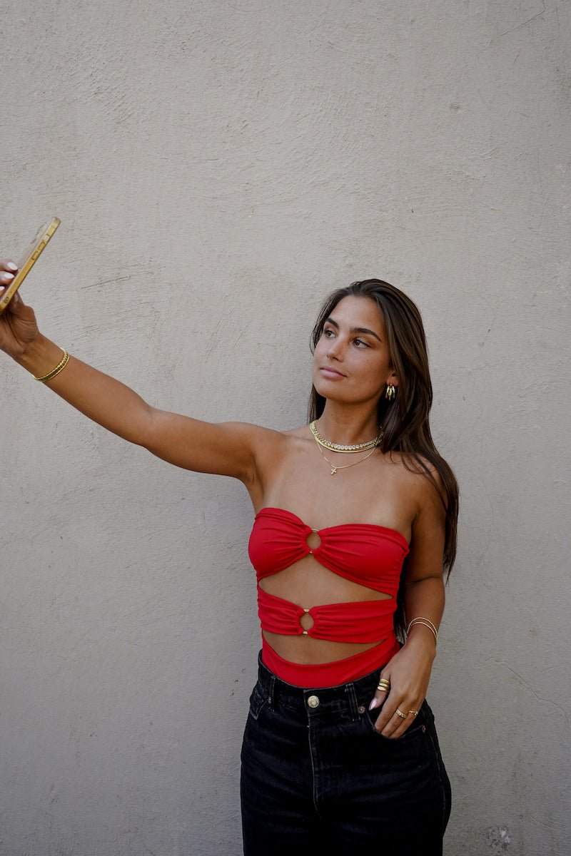 Luciana Bodysuit Red